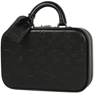 Louis Vuitton Valisette Trunk Handbag Monogram Glac Leather Noir Black